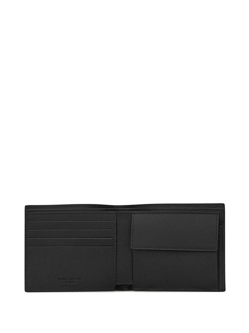 east/west saint laurent paris wallet with coin purse in grain de poudre embossed leather SAINT LAURENT | 396303BTY0N1000